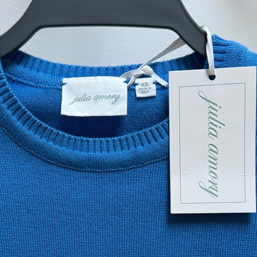 Julia Amory Cornflower Blue Tippi Sleeveless Knit Top - Picture 2 of 7